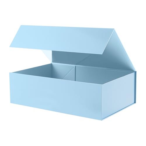 Large Light Blue Gift Box with Magnetic Lid for Present - color: Blue, size: 1 Count (pack of 1)