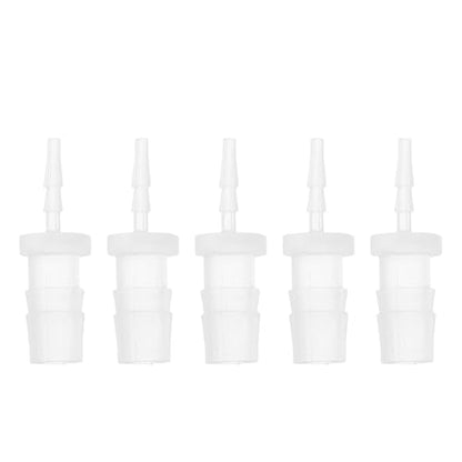 1/16" to 1/4" Hose Barb Fitting Hose Straight Reducing Coupler | 5 Pcs, Plastic, Clear, Fits 1/16" to 1/4" ID Flexible Tube, Barb Reducer Fitting, for Aquarium, Fountain, Drip Irrigation - size: 1/16"-1/4"