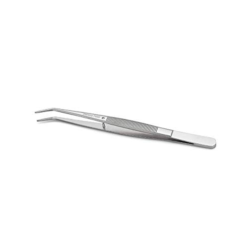 Stainless Steel Tweezers, with Curved Serrated Tip Multipurpose Sewing Machine Tweezers Forceps for Craft Repairing (2 Pcs set)