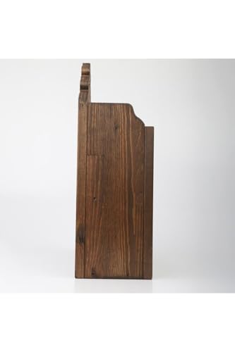Wooden Wall Mount Holder for Quran, Double Compartment, Brown - Wood