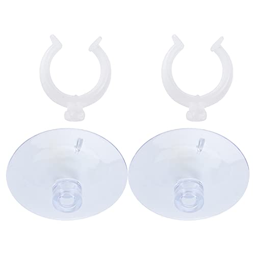 SUNGOOYUE Aquarium Hose Clamp Plastic Suction Cup Air Line Tube Holder for 12 to 16mm Transparent Pipe, 2 Cups 2 Clips, High Temperature Fixture for Fish Tank Tube Routing (Can clamp 22-25mm) - size: Can clamp 22-25mm