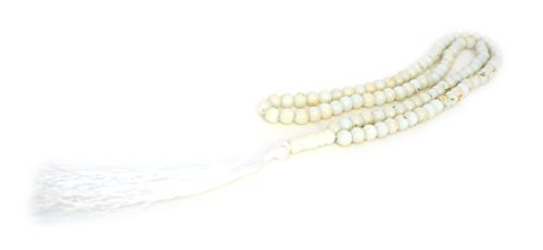 Islamic Prayer Beads - Misbaha Tasbih 99 Glass Bead Necklace - color: Ivory White