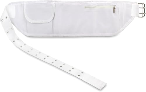 Adjustable Ihram Hajj Umrah Haji Waist Belt with Front Pockets and Zippered Compartments - Fits Up to 50" Waist - Ihram Belt for Hajj and Umrah