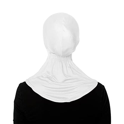 TheHijabStore.com Women's Ninja Hijab Under Scarf with Comfortable Elastic Neck Full Instant Coverage Bonnet Caps - color: White
