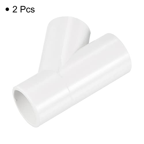 PATIKIL 20mm PVC Pipe Fittings, 2 Pack 3 Way 45 Degree Angle Water Tubing Joint Connectors Adapters for Garden Irrigation Home Aquarium - size: 20mm