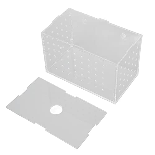 Fish Breeder Box, Aquarium Fish Breeding Box with Suction Cups, High Transparency Acrylic Hatchery Incubator Tank for Baby Fish Shrimp Clownfish Isolation and Rearing (14 * 8 * 9CM) - size: 14*8*9CM