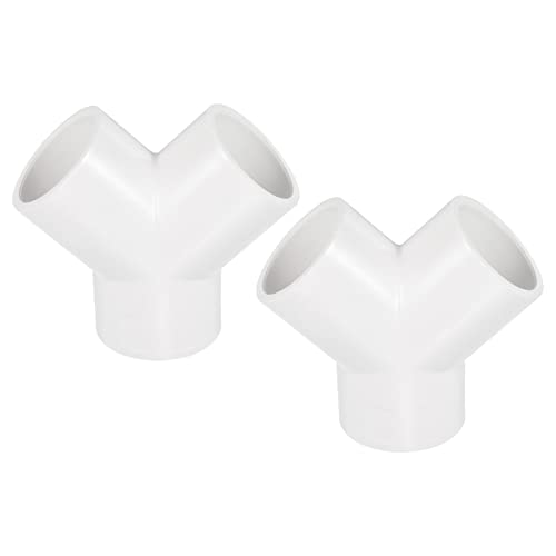 PATIKIL 32mm PVC Pipe Fittings, 2 Pack 3 Way Y Shape Water Tubing Joint Connectors Adapters Union for Garden Irrigation Home Aquarium - size: 32mm