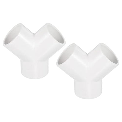 PATIKIL 32mm PVC Pipe Fittings, 2 Pack 3 Way Y Shape Water Tubing Joint Connectors Adapters Union for Garden Irrigation Home Aquarium - size: 32mm