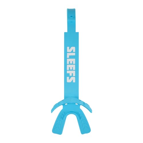 SLEEFS X Sky Blue Football Mouth Guard - Lip/Mouthguard with Helmet Strap - Lip/Teeth Protector Mouthpiece - Moldable - for Youth/Adults, Men & Women Mouth Guard, Maximum Air Flow, All Sports - color: Sky Blue