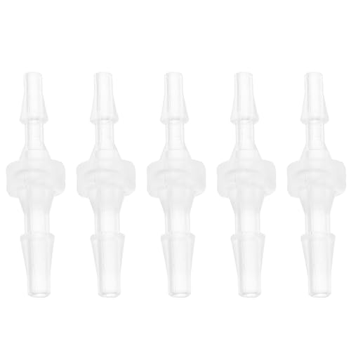 1/16" to 3/32" Hose Barb Fitting Hose Straight Reducing Coupler | 5 Pcs, Plastic, Clear, Fits 1/16" to 3/32" ID Flexible Tube, Barb Reducer Fitting, for Aquarium, Fountain, Drip Irrigation - size: 1/16"-3/32"