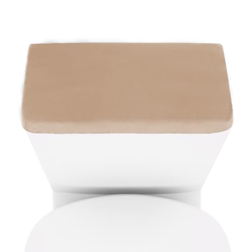 Stretch Velvet Toilet Tank Cover for Bathroom, Soft Toilet Tank Lid Cover | Skin-friendly Texture, Luxury Velvet Plush, Elastic Bottom, Reusable, Universal Fit, Machine Wash, Camel - color: Camel