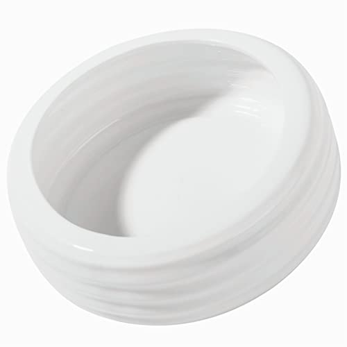 Reptile Food Bowls Ceramic Round Reptile Water Food Dish, Pet Food Bowl for Lizards, Small Snakes, Young Bearded Dragons, Gecko Tortoise Spider (White, Medium-1Pack)