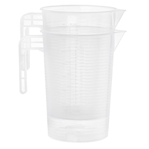 WUWEOT 2 Pack 125oz Measure Pitcher, Large Plastic Mixing Pitcher, US Conversion Chart, Food Grade Graduated Measuring Cup for Lawn Pool Chemicals Home Hobbies Motor Oil Fluids Cooking