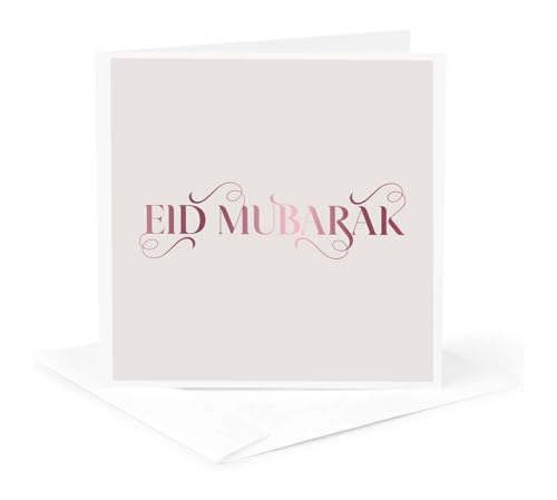 3dRose Image of quote Eid mubarak 1 Greeting Card with envelope - size: 5.5”