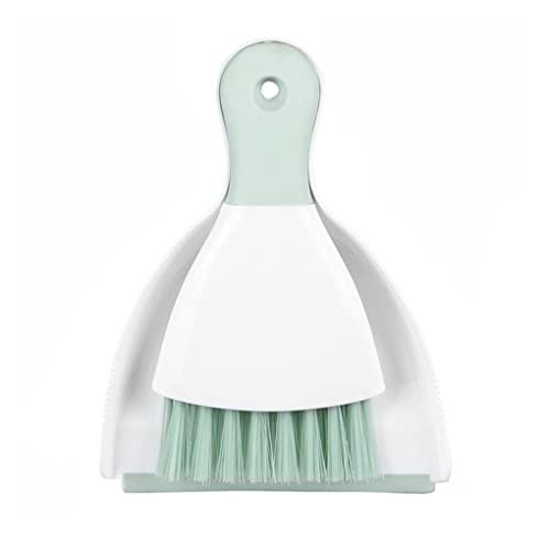 Dust pan Broom Brush Dustpan - Small Broom and Dustpan Set,Mini Broom and Dustpan,Small Dustpan and Brush Set for Home Cleaning, Sofa, Desk, Guinea Pig Cage, Cat Litter etc.（Light Green）