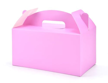 Papertide Pink Gable Box with Handles, 30 Pack 9.45×5×5 inch Sturdy Colorful Cardstock treat Boxes for Christmas Birthday Party Favors, Premium Presentation Boxes with Lids - color: Pink