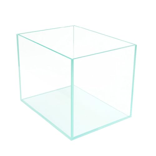 Ultra Clear 2 Gallon Rimless Low Lron Aquarium Tank, 7.8" L × 7.8" W × 7.9" H (20cm x 20cm x 20cm) 1/5 inch Thickness Ultra HD Glass Fish Tank with Black Nano Foam Leveling Mat Included