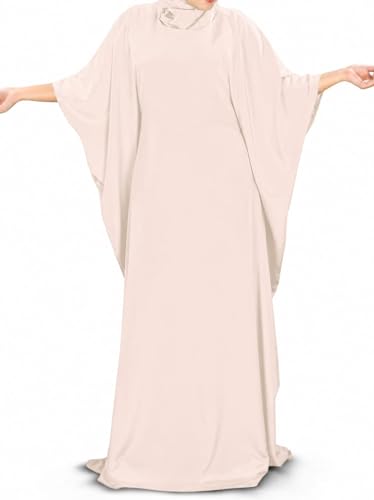MyBatua Women's Kaftan, Free Size Abaya, Dubai Islamic Dress, Muslim Maxi KF-001 - color: Skin