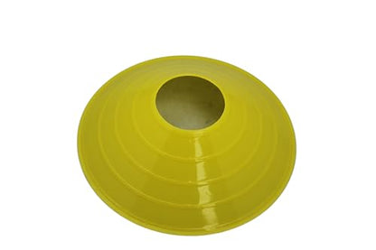 BlueDot Trading High Visibility Disc Cones - 100-Pack Lightweight Plastic Sports Cones for Agility Training, Soccer, Football, Speed Drills, Field Markers for Adults & Kids, Yellow