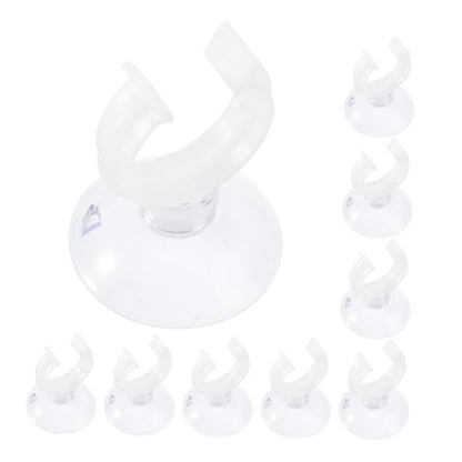 9pcs Aquarium Tube Clips Transparent Holders for Air Pump Tubing Firmly Secures Water Pipes Stability Enhancer for Fish Tank Decor and Functionality - size: 4.50X3.00X2.00CM