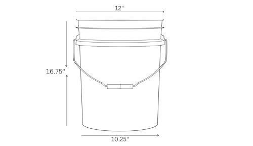 6 Gallon Large Food Grade BPA Free Bucket Pail with Airtight Screw on Lid (Pack of 2)