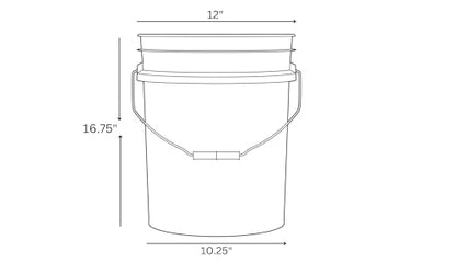 6 Gallon Large Food Grade BPA Free Bucket Pail with Airtight Screw on Lid (Pack of 2)