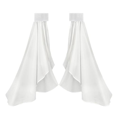 KUOIN Women's Long Flowy Bell Sleeves, Detachable Goth Arm Mesh Gloves for Wedding Party Renaissance Costume Accessories - color: White Elastic