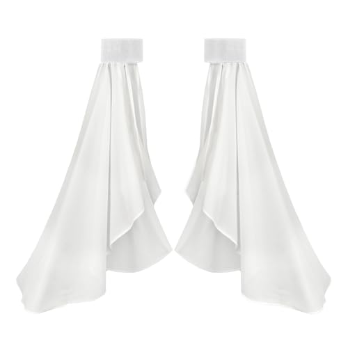 KUOIN Women's Long Flowy Bell Sleeves, Detachable Goth Arm Mesh Gloves for Wedding Party Renaissance Costume Accessories - color: White Elastic