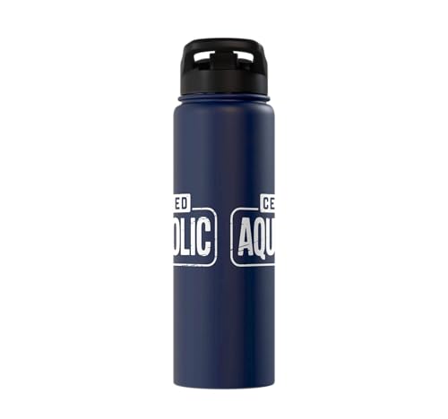 Aquarium Lover Fishkeeping Aquascape Aquarist Stainless Steel Insulated Water Bottle - color: Navy Blue