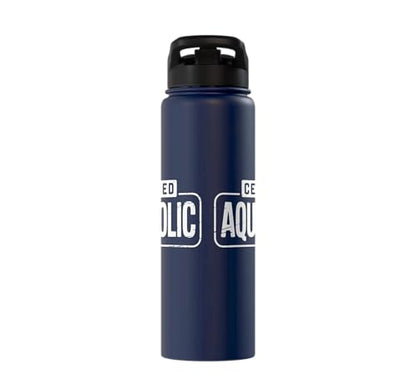Aquarium Lover Fishkeeping Aquascape Aquarist Stainless Steel Insulated Water Bottle - color: Navy Blue