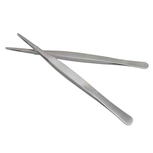 Hordion 2Pcs 9.8" Thumb Forceps Stainless Steel Hobby Tweezers Blunt Serrated Tips Long tweezer - size: 9.8"