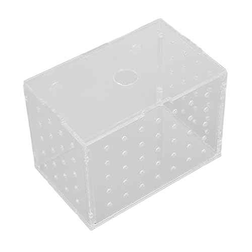 Fish Breeder Box, Aquarium Fish Breeding Box with Suction Cups, High Transparency Acrylic Hatchery Incubator Tank for Baby Fish Shrimp Clownfish Isolation and Rearing (11 * 7 * 8CM) - size: 11*7*8CM