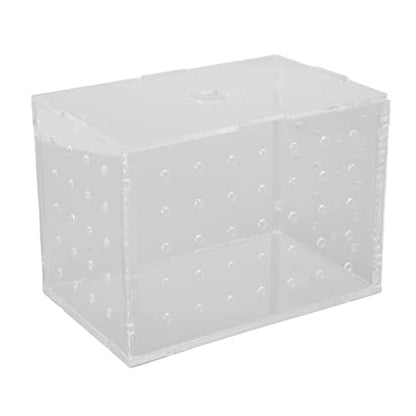 Fish Breeder Box, Aquarium Fish Breeding Box, High Transparency Acrylic Hatchery Incubator Tank with Suction Cups, Isolation Breeding Box for Baby Fishes Shrimp Clownfish, Safe Lid (11 * 7 * 8CM)