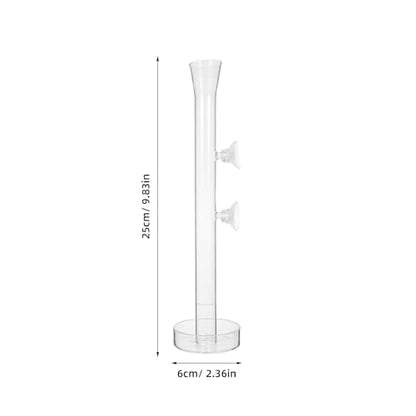 POPETPOP Aquarium Fish Feeder Tube and Feeding Dish Set 9.84In Transparent Shrimp Feeder Tray Leak-Resistant Easy to Fix for Freshwater Tank - size: 25x3x3cm
