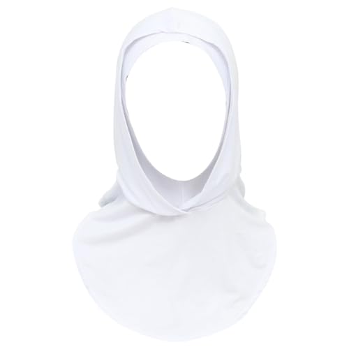 dPois Plain Ready To Wear Amira Hijab for Women Soft Muslim One Piece Instant Hijab Headscarf for Daily Wear - color: White