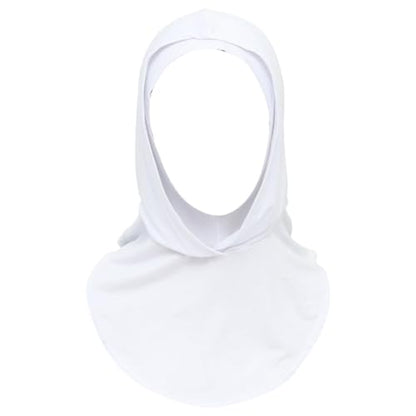 dPois Plain Ready To Wear Amira Hijab for Women Soft Muslim One Piece Instant Hijab Headscarf for Daily Wear - color: White