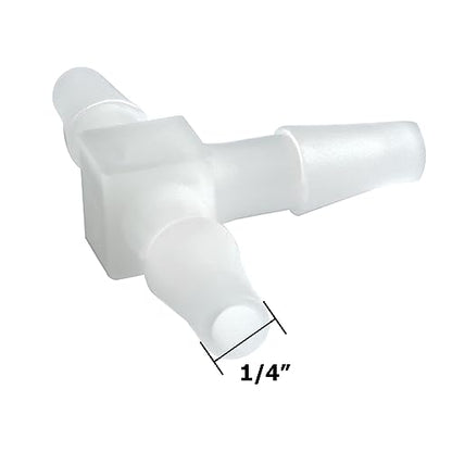 Plastic 1/4" ID Hose Barb Fittings, Equal Barbed Tee Pipe Connectors 3 Way Joint Splicer Mender Union Adapter for Boat Aquarium, Pack of 6 - size: 1/4 Inch