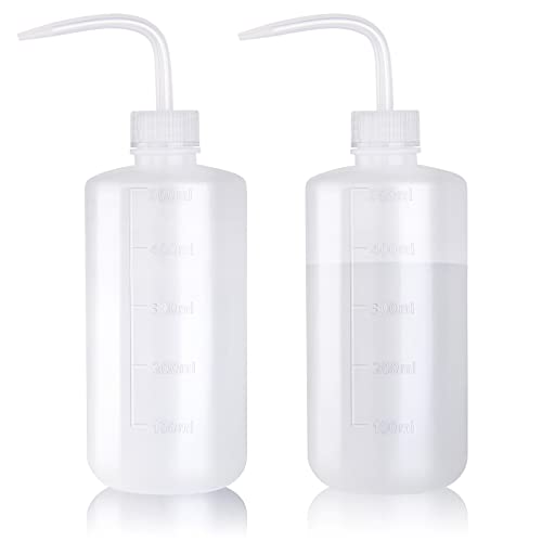 Melphoe Tattoo Wash Bottle Squeeze, 2Pcs 500ml Water Squirt Bottle Succulent Watering, Safety Rinse Watering Tools, Tattoo Supplies, Irrigation Sprinkling Can Wash Plant (White) - color: White, size: 16.9 Ounces
