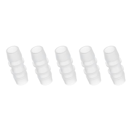 PATIKIL 5/8" x 5/8" Plastic Hose Barb Fitting, 5 Pcs Thru-Bulk Pipe Connectors Barbed Splicer Mender Joint Adapter Union for Aquarium Fuel Gas Liquid Air - size: 5/8" x 5/8"