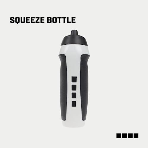 Capelli Sport Sports Water Bottle, Plastic Squeeze Water Bottle with Easy Open Nozzle and Grip Panels, White - color: White