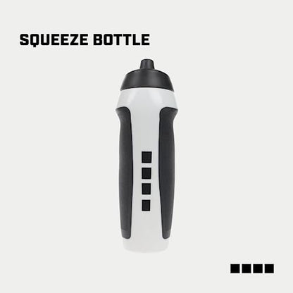 Capelli Sport Sports Water Bottle, Plastic Squeeze Water Bottle with Easy Open Nozzle and Grip Panels, White - color: White