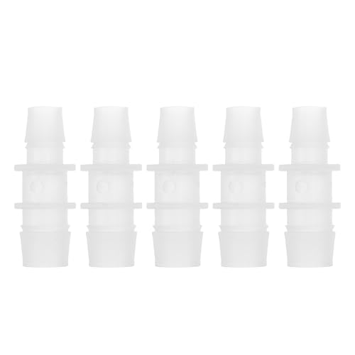 7/16" to 9/16" Hose Barb Fitting Hose Straight Reducing Coupler | 5 Pcs, Plastic, Clear, Fits 7/16" to 9/16" ID Flexible Tube, Barb Reducer Fitting, for Aquarium, Fountain, Drip Irrigation - size: 7/16"-9/16"