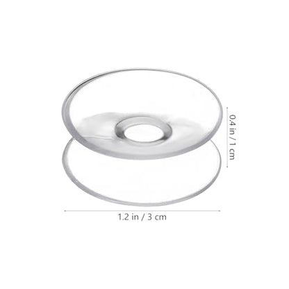 TEHAUX 10pcs Double Sided Suction Cups, Clear Heavy Duty Silicone Sucker Pads, Glass Table Top Spacers Bumpers for Furniture, Window, Bathroom & Aquarium (30mm/1.18")