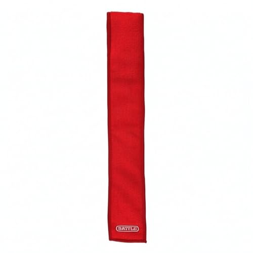 Battle Premium Football Streamer Towel, Red | Light thin and quick-drying, attaches to your belt with hook-and-loop fastener, ultra-absorbent waffle fabric, stays put - color: Red