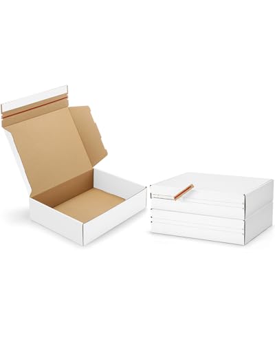 Shipping-Boxes-12x9x3 Inches: 25 Pack-Self-Seal-Cardboard-Boxes-for-Packaging, White-Shipping-Boxes-for-Packing-Small-Business, Corrugated Box Mailers for Book Shoes Gift Mailing - color: White, size: 12x9x3"