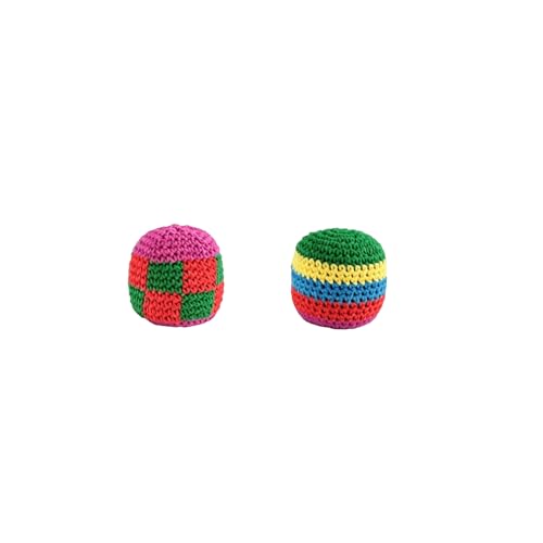 2/5/10 PCS Handmade Crochet Footbag Set for Adults – Assorted Kick & Toss Bags, Juggling Balls for Beginners, Outdoor & Party Fun - size: 2PCS