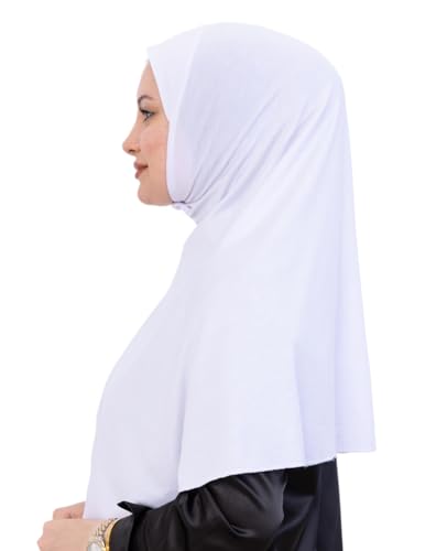 Prien Ready Hijab For Women, One Piece Muslim Instant Turban, Easy To Wear Long Head Scarf, Turkish Islamic Clothes For Abaya - color: White