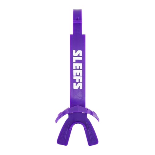 SLEEFS X Purple Football Mouth Guard - Lip/Mouthguard with Helmet Strap - Lip/Teeth Protector Mouthpiece - Moldable - for Youth/Adults, Men & Women Mouth Guard, Maximum Air Flow, Lacrosse, All Sports - color: Purple
