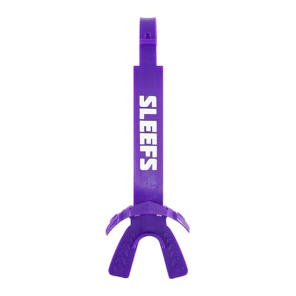 SLEEFS X Purple Football Mouth Guard - Lip/Mouthguard with Helmet Strap - Lip/Teeth Protector Mouthpiece - Moldable - for Youth/Adults, Men & Women Mouth Guard, Maximum Air Flow, Lacrosse, All Sports - color: Purple