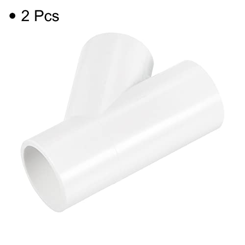 PATIKIL 25mm PVC Pipe Fittings, 2 Pack 3 Way 45 Degree Angle Water Tubing Joint Connectors Adapters for Garden Irrigation Home Aquarium - size: 25mm